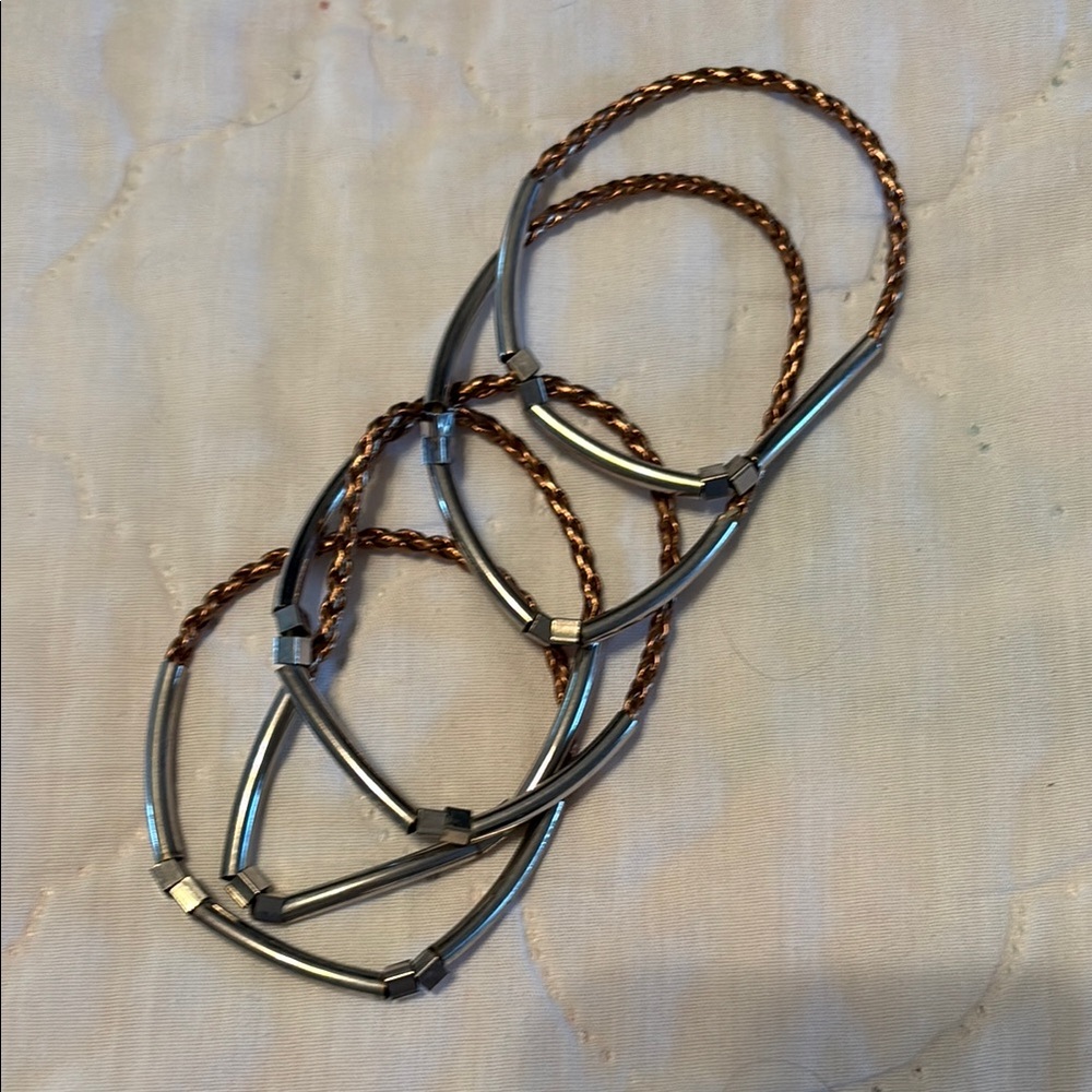 Elegant Silver and Brown Women's Bracelet Set